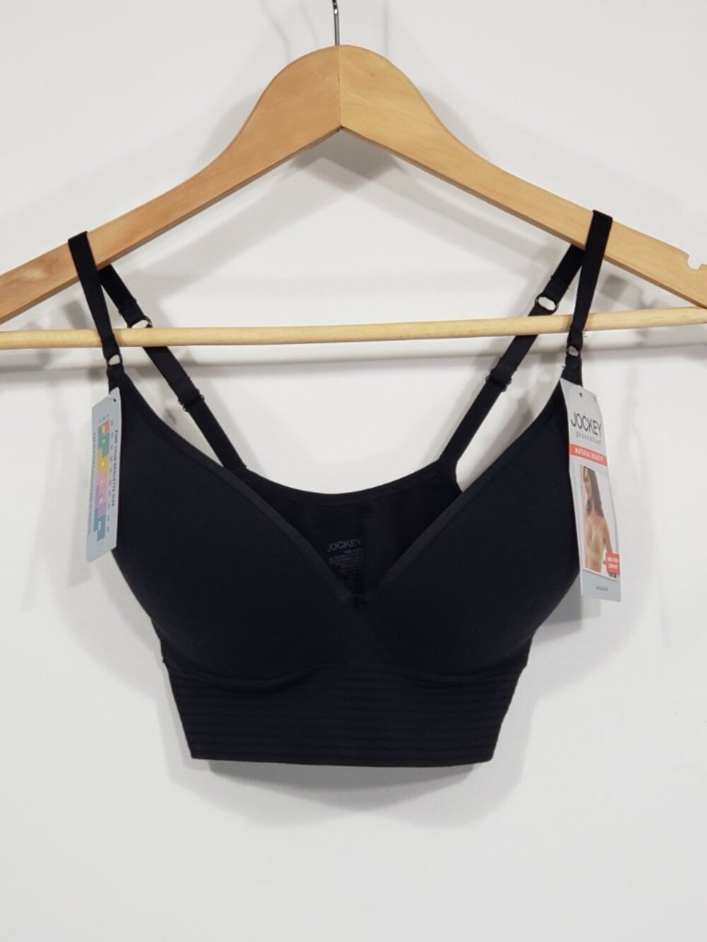NWT Jockey Black Bralette Medium Adjustable Straps